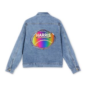 Denim Jacket — Rainbow 'HARRIS' Patch Back Logo Jacket
